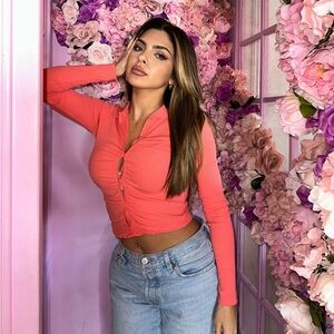 Zara Peach long-sleeve top